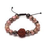 Rhodonite - Rudraksha Bracelet [4 Mukhi]