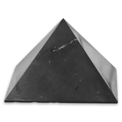 Black Shungite Pyramid (Approx. 4–5 cm)