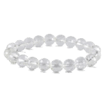 Clear Quartz Faceted Bracelet in Round Beads