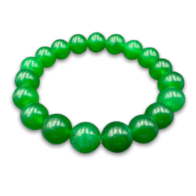 Green Jade Round Beads Bracelet