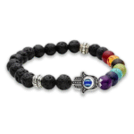 Lava 7 Chakra Evil Eye Hamsa Bracelet
