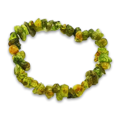 Peridot Chips Chain Bracelet (Synthetic)