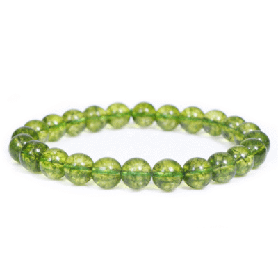 Peridot Round Beads Bracelet (Synthetic)
