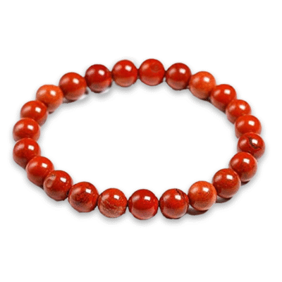 Red Jasper Round Stone Elastic Bracelet