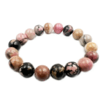 Rhodonite Round Stone Elastic Bracelet