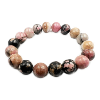 Rhodonite Round Stone Elastic Bracelet