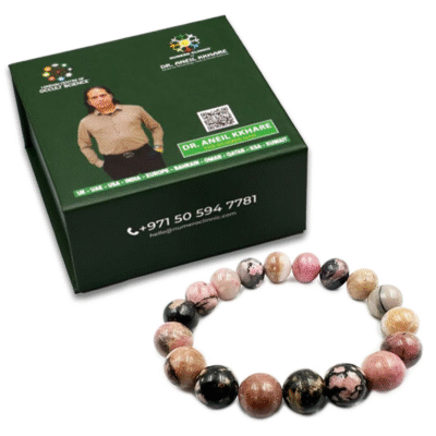 Rhodonite Round Stone Elastic Bracelet - Image 2
