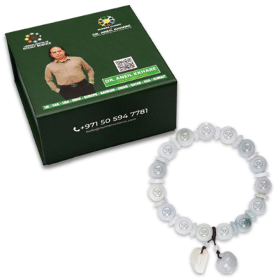 Sphatik Round Beads with OM Bracelet - Image 2