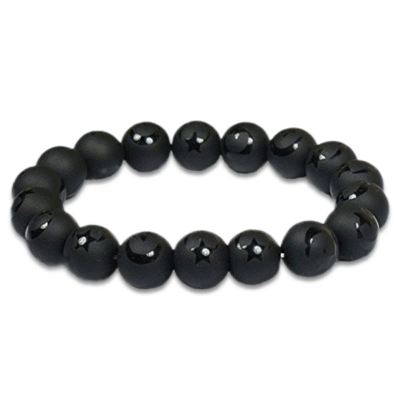 Black Onyx Round Beads Bracelet