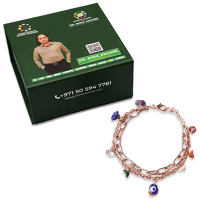 Evil Eye Seven Chakra Chips Chain Bracelet - Image 2