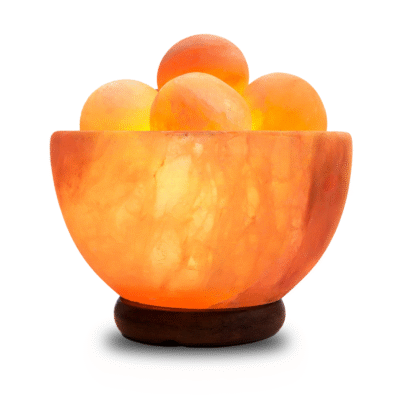 Natural Himalayan Pink Salt Lamp Bowl with Balls