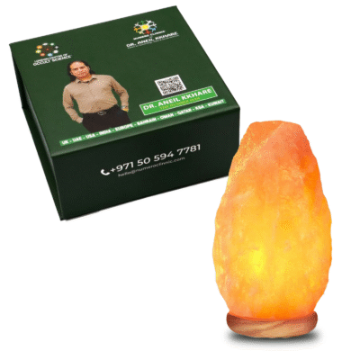 Natural Himalayan Pink Salt Lamp with Wooden Base - Image 2