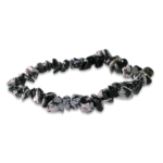 Snowflake Obsidian Chips Stone Elastic Bracelet