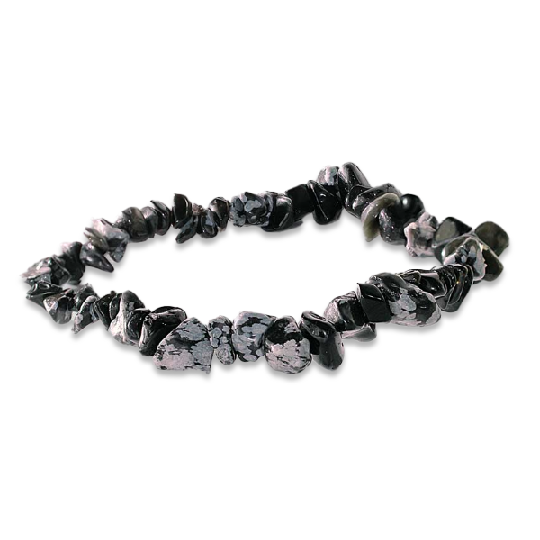 Snowflake Obsidian Chips Stone Elastic Bracelet Snowflake Obsidian Chips Stone Elastic Bracelet - Image 1
