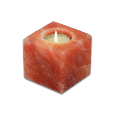 Square Shape Candle Holder – Natural Himalayan Rock Salt Crystal