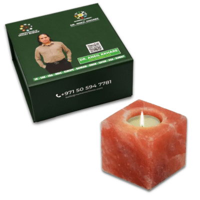 Square Shape Candle Holder – Natural Himalayan Rock Salt Crystal - Image 2