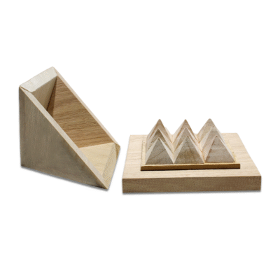 Vastu Shriparni Wooden Pyramid with Base (3 Inch)