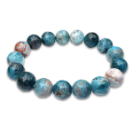 Blue Apatite Stone Elastic Beads Bracelet