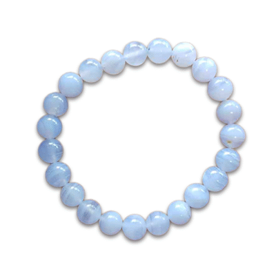 Blue Lace Agate Round Beads Bracelet