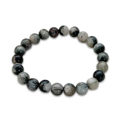 Cats Eye Round Stone 8mm 24 Beads Elastic Bracelet