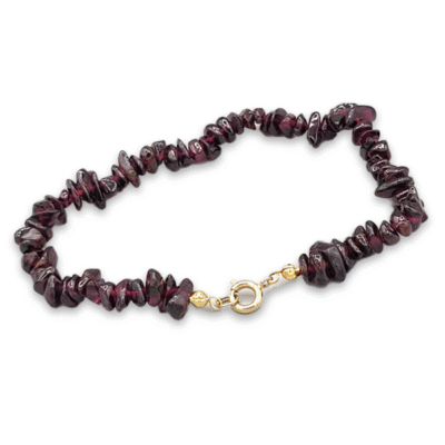 Garnet Chips Chain Bracelet