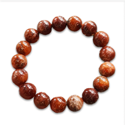Hessonite 8mm Round Bead Bracelet For Stress and Depression